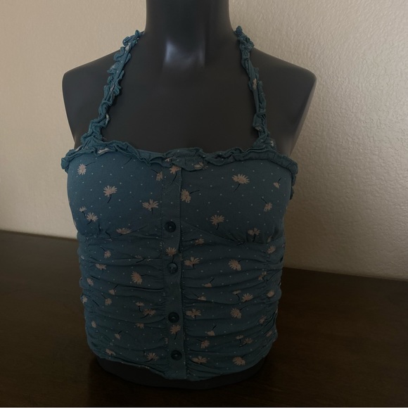 GREEN HALTER TOP - Picture 9 of 10